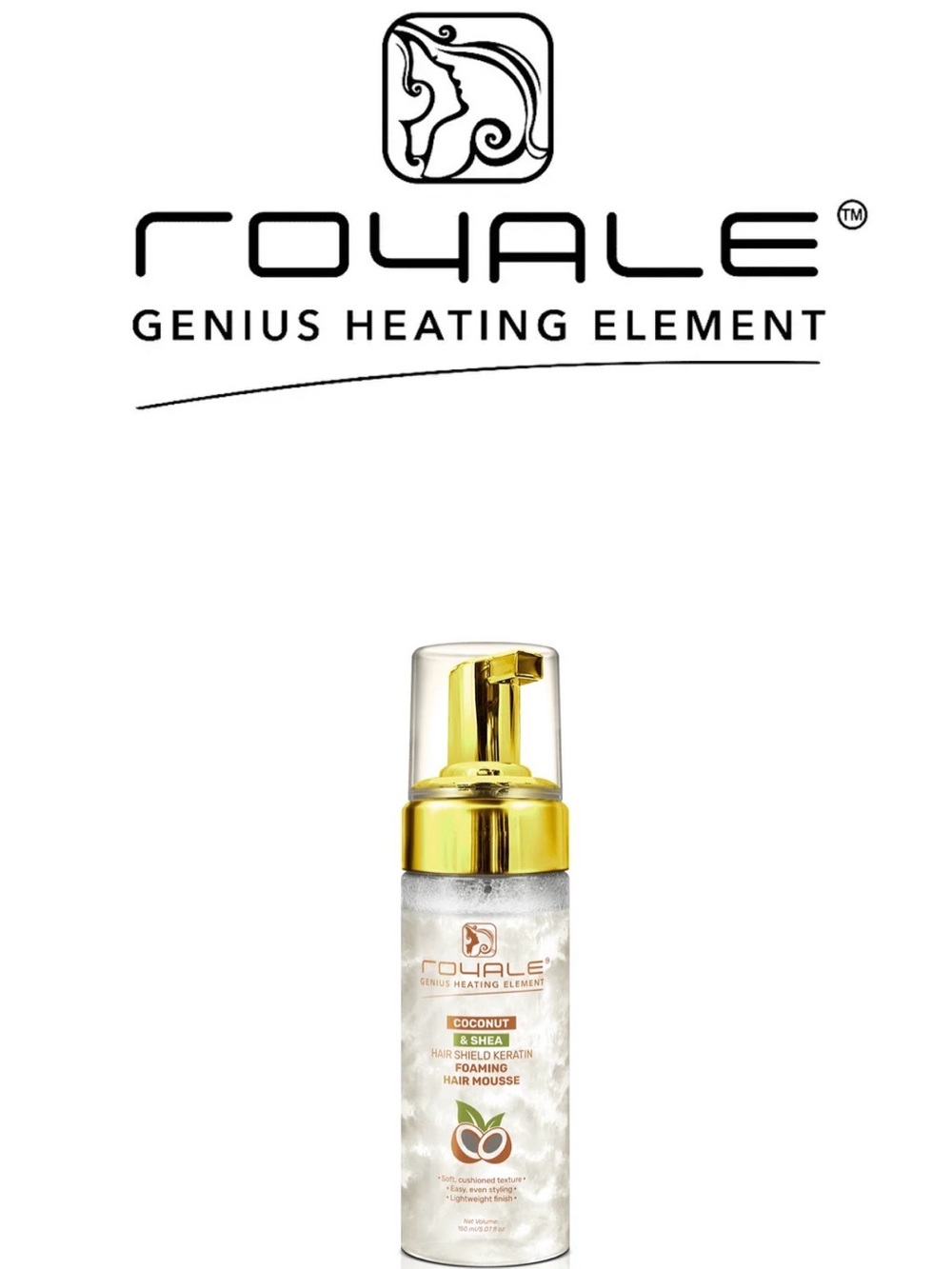 Coconut & Shea Foaming Hair Mousse — Gold and White